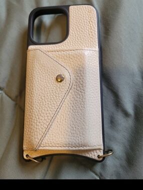 Iphone 15 Promax Leather Wallet Phone Case - Cream - Bandolier